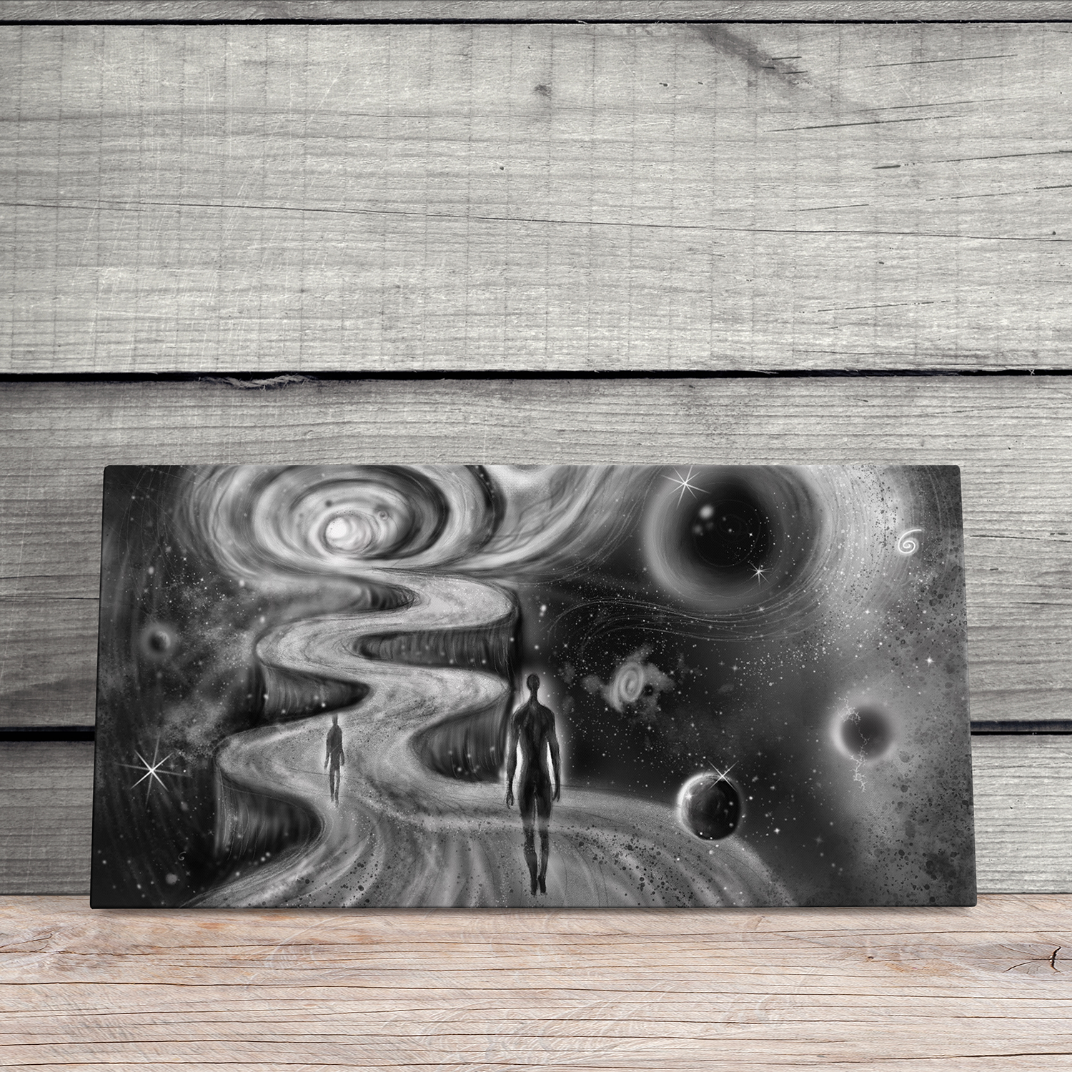 "Furchtloser Übergang ins Multiversum" - Hochwertiger Foto-Kunstdruck auf Leinwand