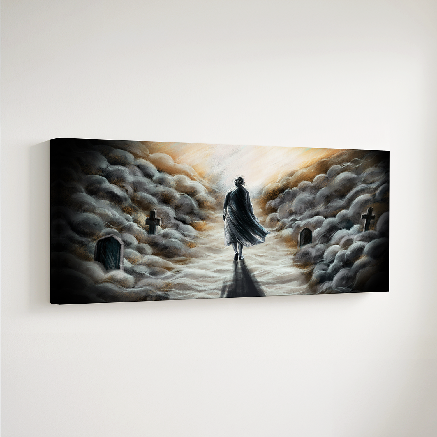 "Angehörige auf dem Weg ins Ungewisse" - Hochwertiger Foto-Kunstdruck auf Leinwand