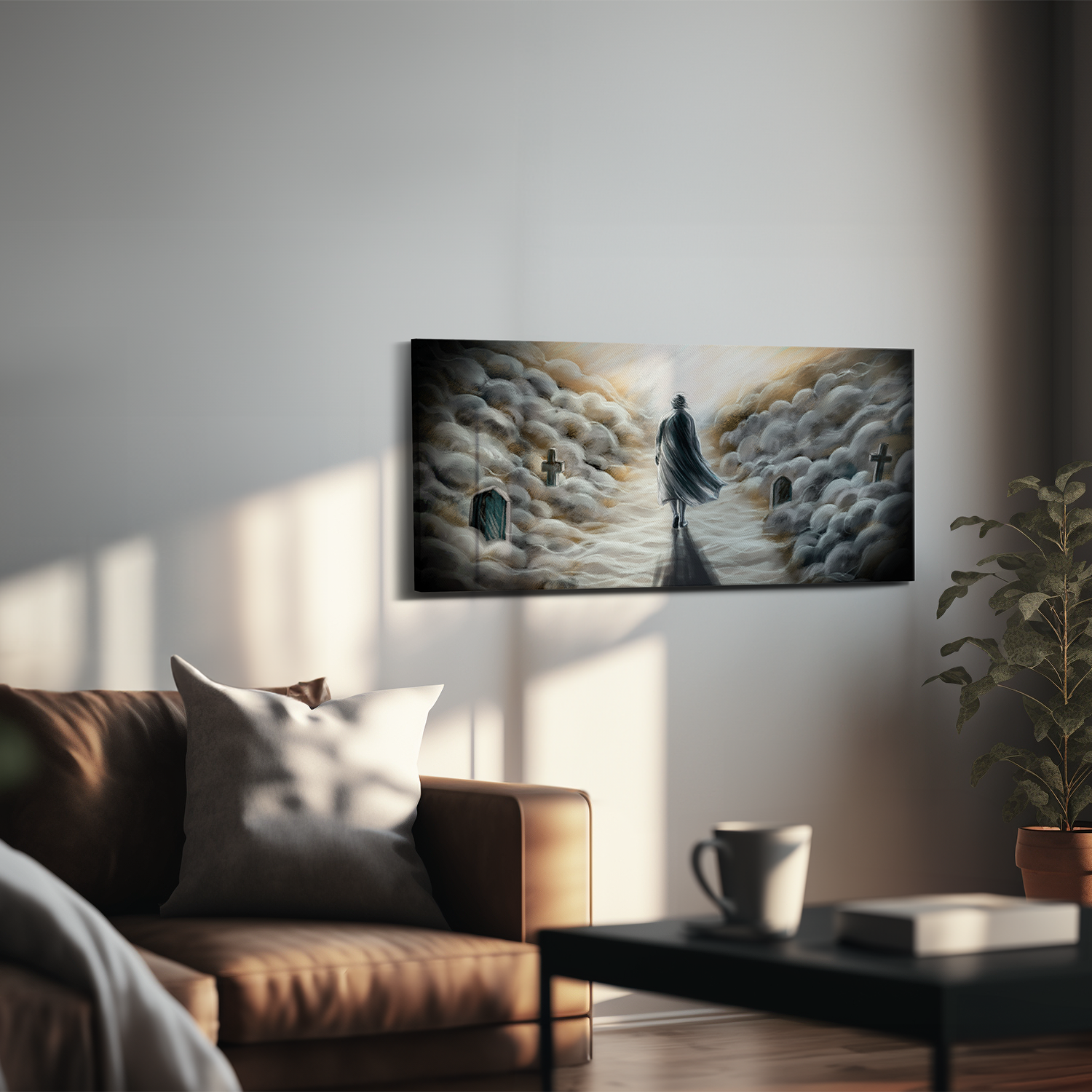 "Angehörige auf dem Weg ins Ungewisse" - Hochwertiger Foto-Kunstdruck auf Leinwand