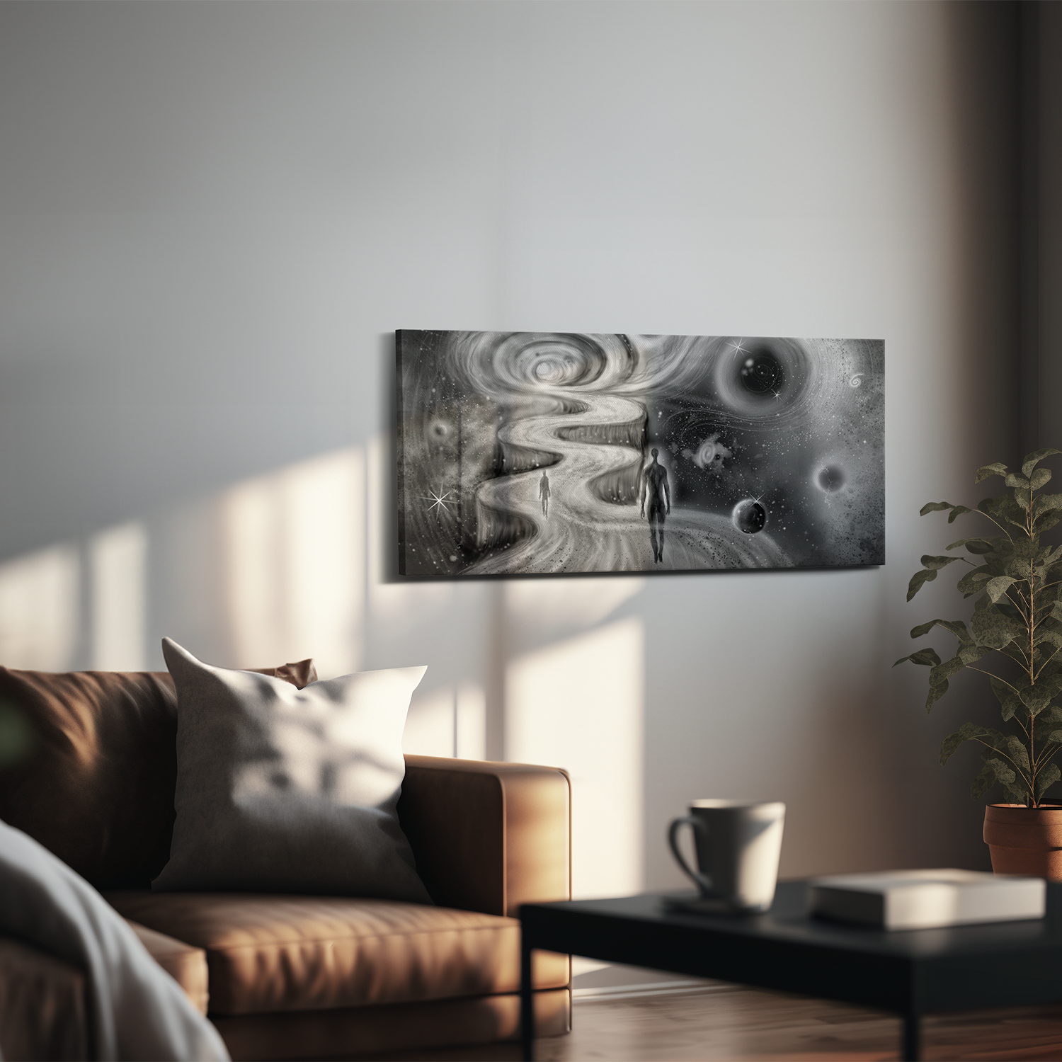 "Furchtloser Übergang ins Multiversum" - Hochwertiger Foto-Kunstdruck auf Leinwand