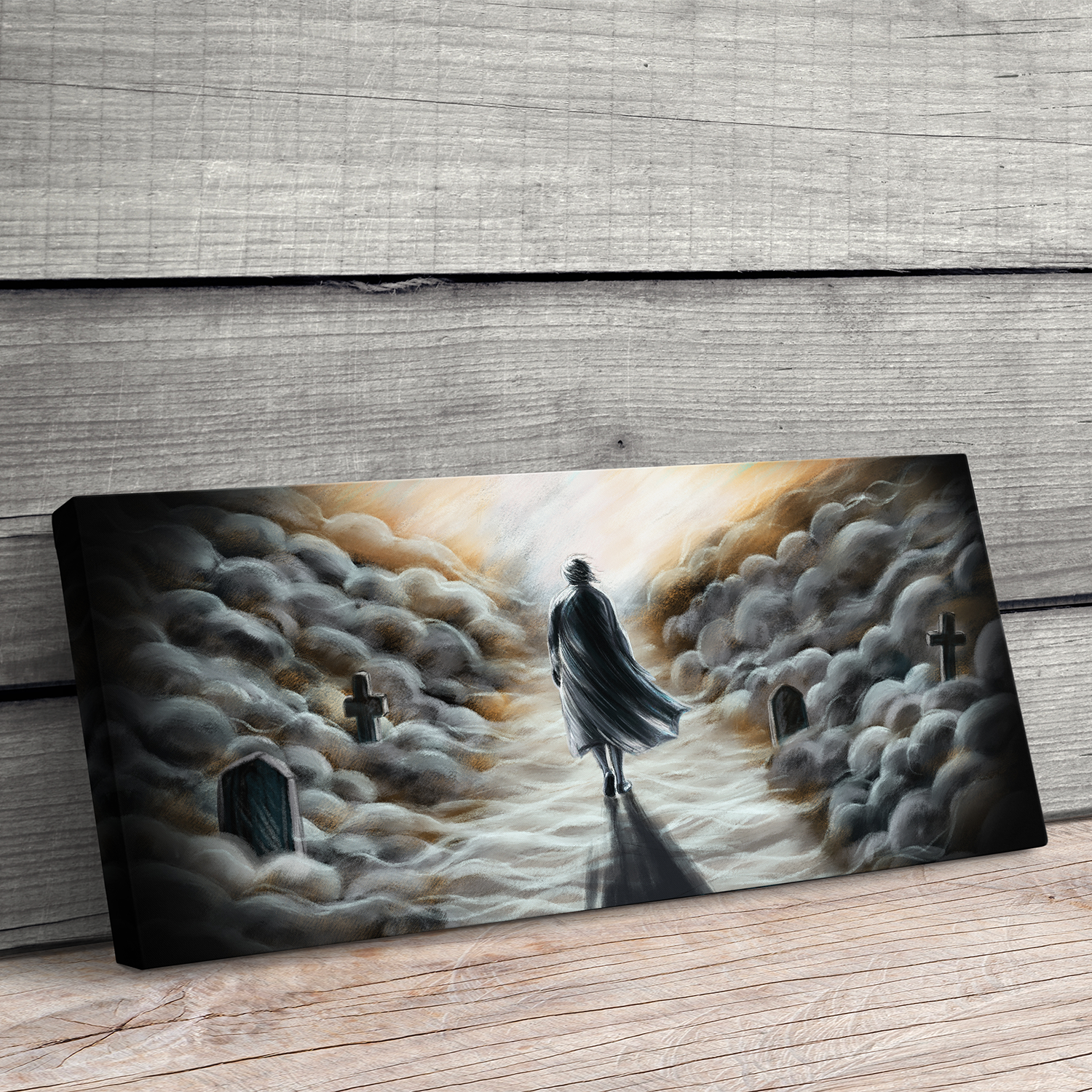 "Angehörige auf dem Weg ins Ungewisse" - Hochwertiger Foto-Kunstdruck auf Leinwand