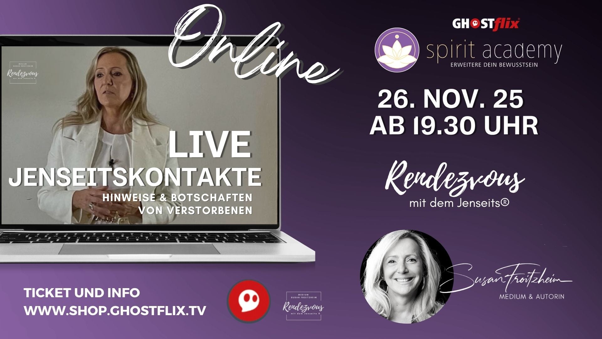 Rendezvous mit dem Jenseits Live 26.11.2025 mit Medium Susan Froitzheim