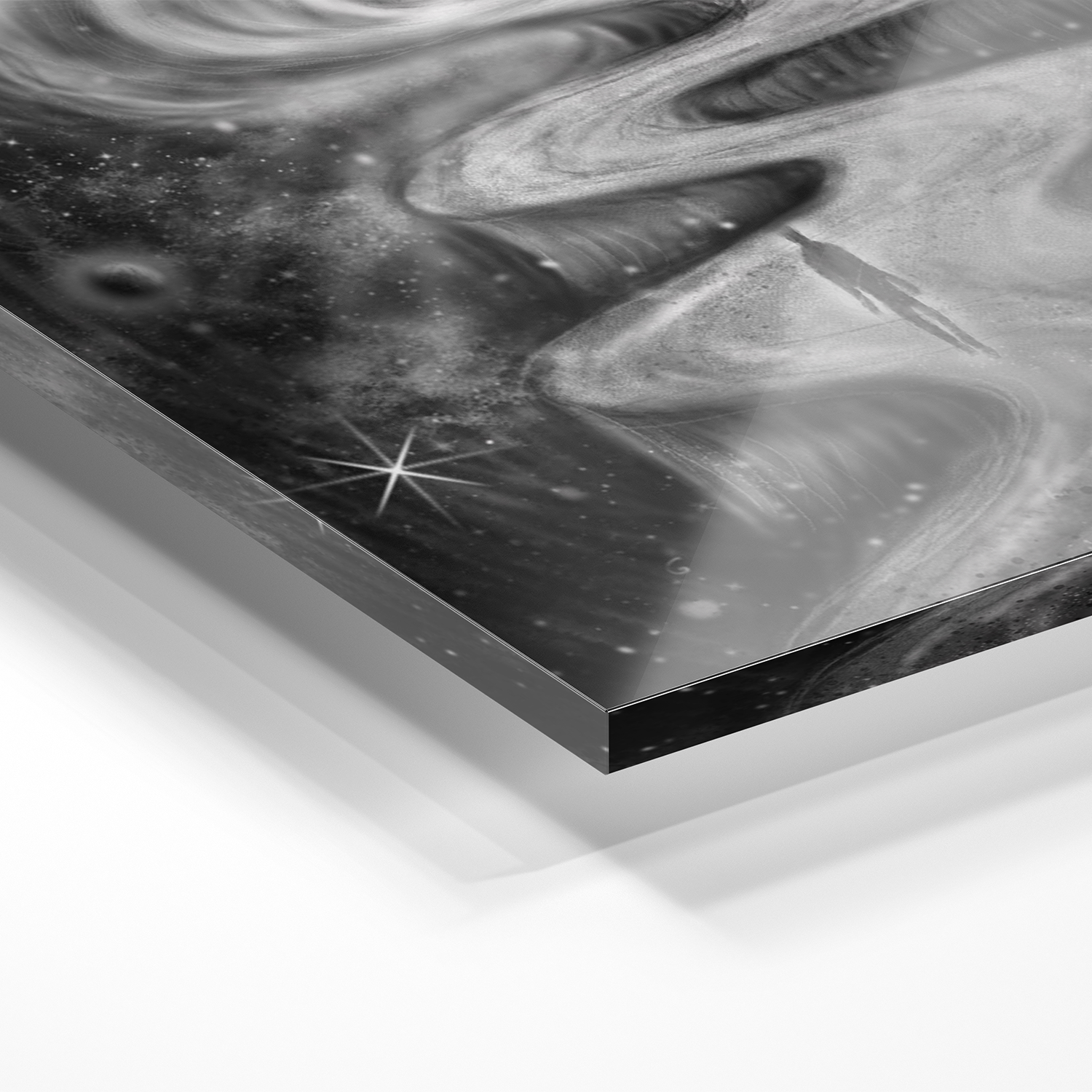 "Furchtloser Übergang ins Multiversum" - Hochwertiges Acrylglas-Wandbild