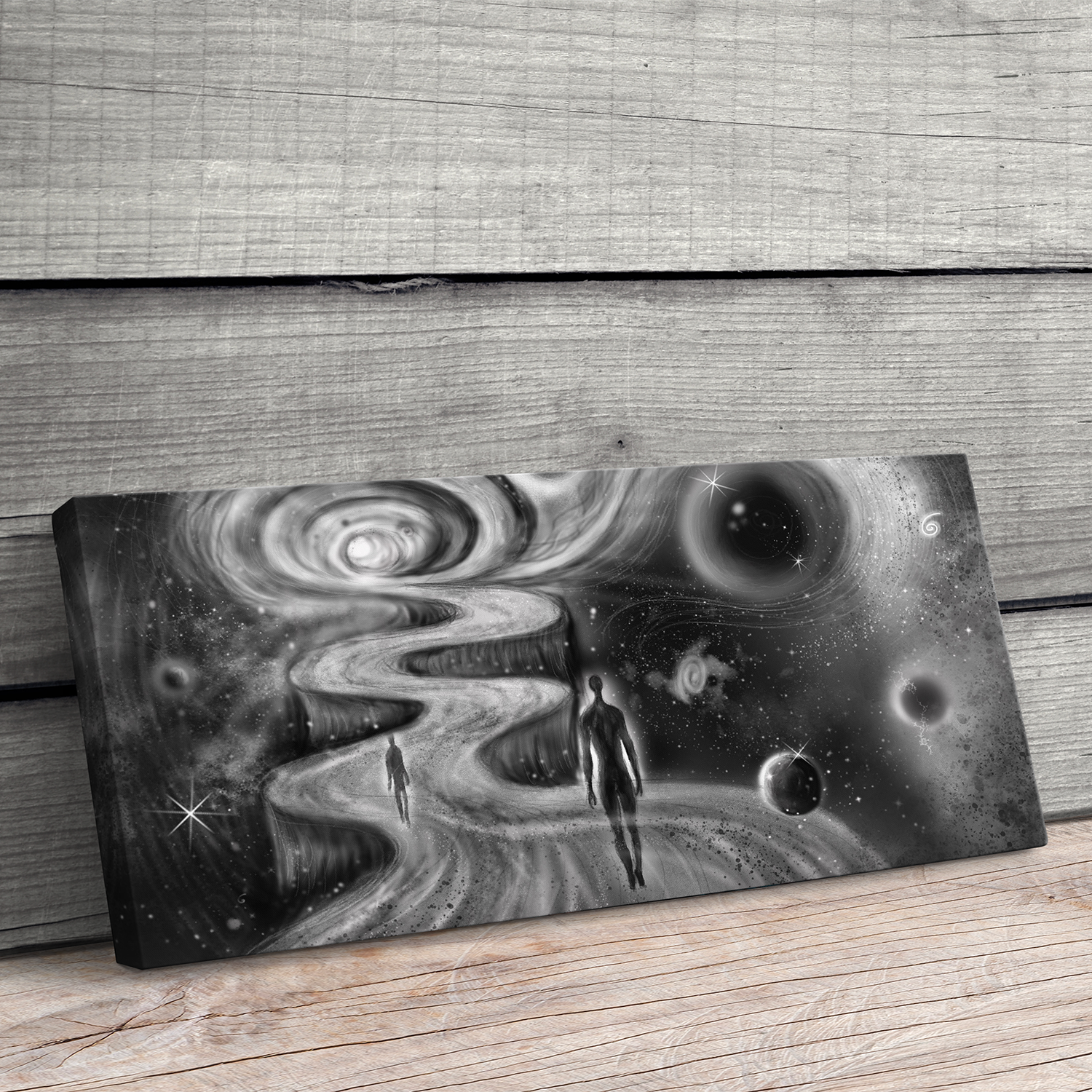 "Furchtloser Übergang ins Multiversum" - Hochwertiger Foto-Kunstdruck auf Leinwand